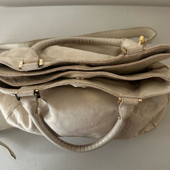 Tory Burch Distressed Pebble Leather Satchel - Picture 13 of 17